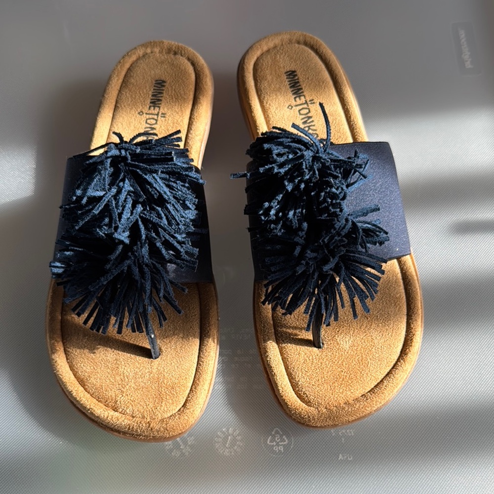 Sandals in Navy and Tan